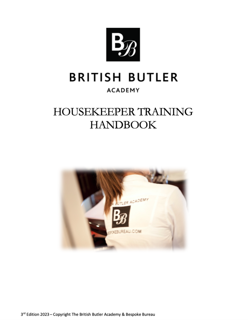 Housekeeper Training Manual Bespoke Bureau Buy your copy