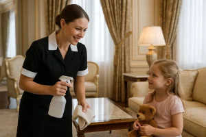 Housekeeper at work