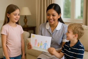 Filipino Housekeeper who loves her client's kids