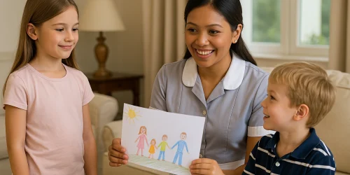 Filipino Housekeeper who loves her client's kids