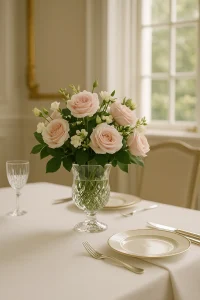 Flower arranging by housekeeper
