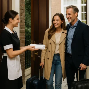 Smiling housekeeper
