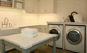 luxury private household laundry room used by professional laundresses