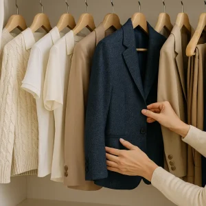 Household staff organising and caring for luxury garments in wardrobe training