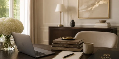 Elegant luxury office interior representing modern domestic staff recruitment and private household consultancy