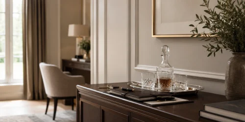 Elegant private household interior representing butler and house manager roles